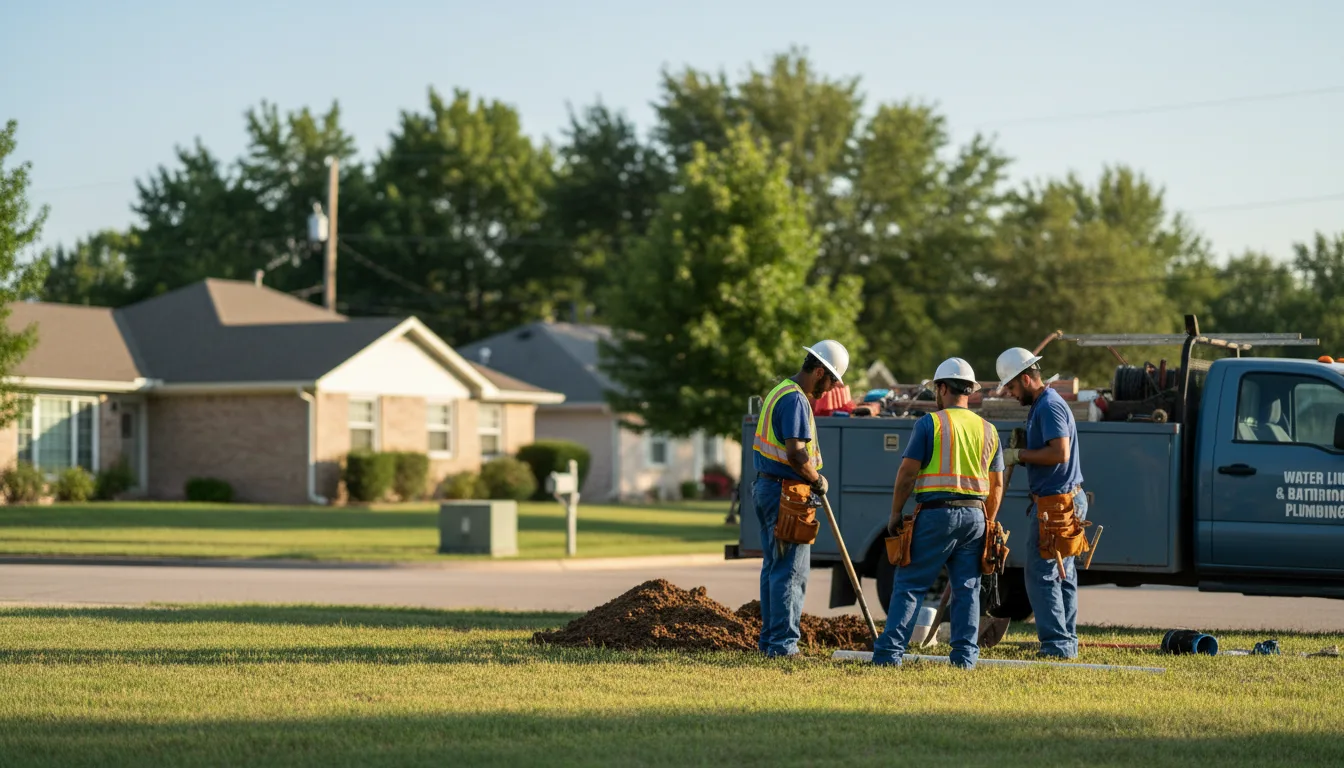 Residential water line and bathroom plumbing service in Lawn, PA